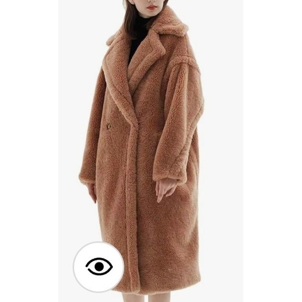 Luxury‎ New Winter Teddy Bear Faux Fur Coat Camel Fleece Long Thicken Warm Coat